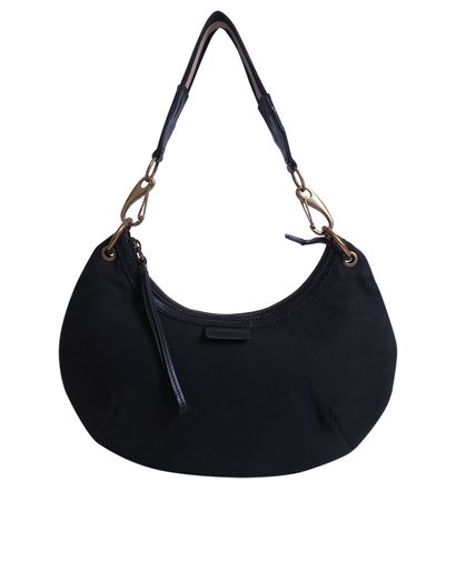 Crescent Pochette, &pound;150, Handbags, Black, Canvas, Front view